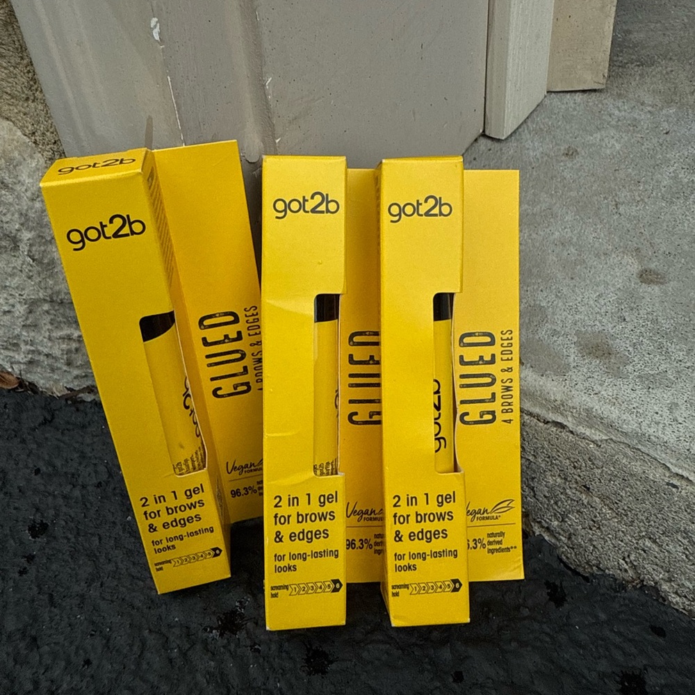 Pack of three Got2b GLUED 4 edges and brows 2 in 1 gel
